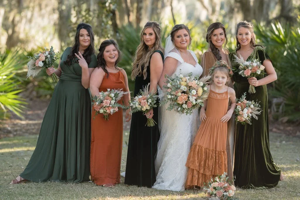 Emerald green and sales burnt orange wedding